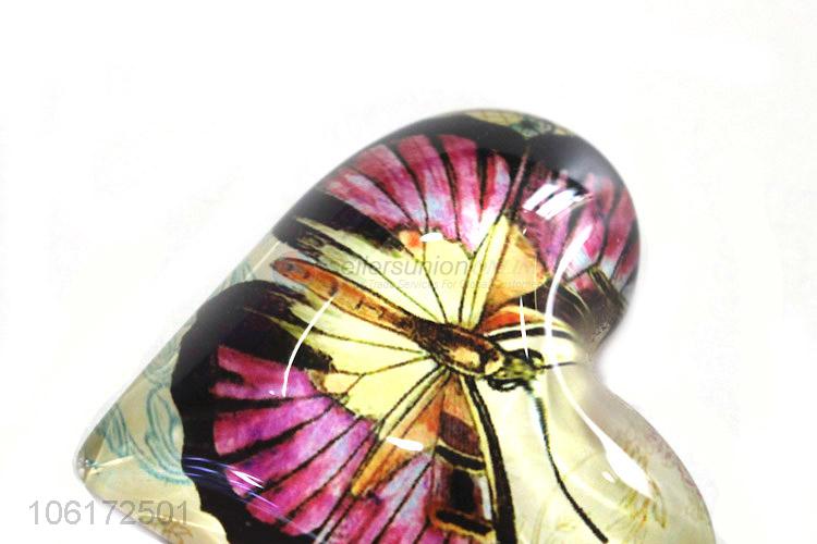 Recent design good gift heart shape glass fridge magnet