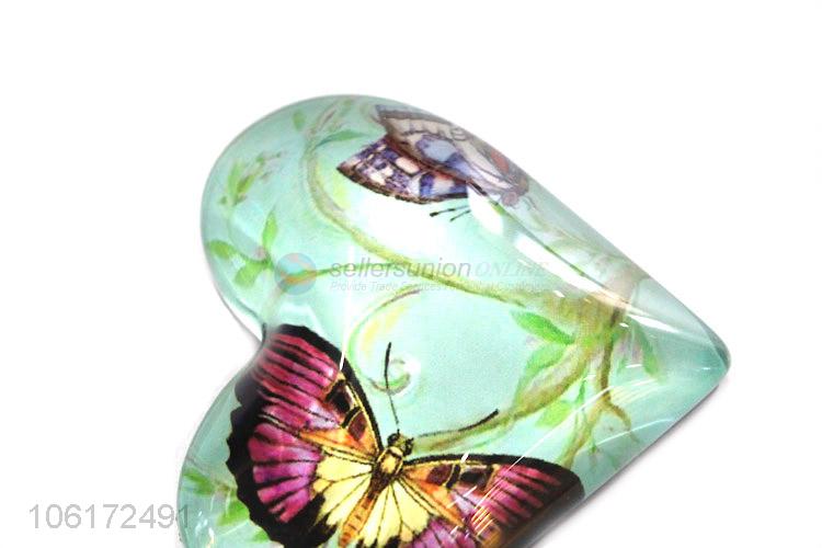 China factory heart shape glass fridge magnet for souvenir