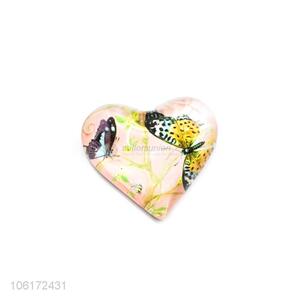 Best quality heart shape glass fridge magnet for souvenir