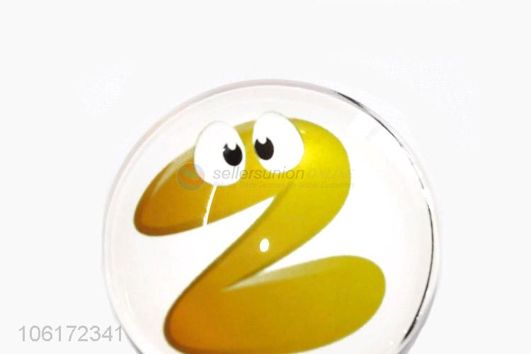 Factory price decorative number pattern glass fridge magnet