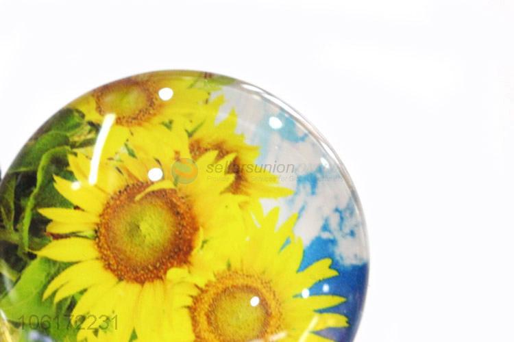 Factory sales sunflower design dome glass fridge magnet