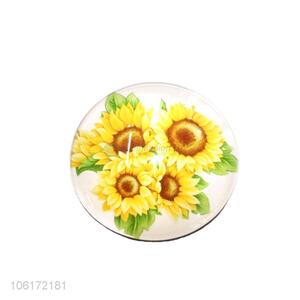 New design decorative sunflower picture glass fridge magnet