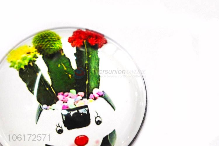 Bulk price cactus design dome glass fridge magnet