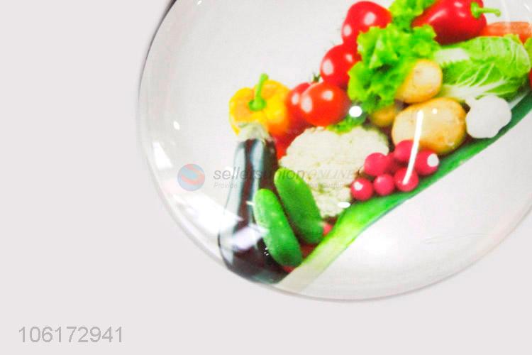 Factory wholesale vegetables design dome glass fridge magnet