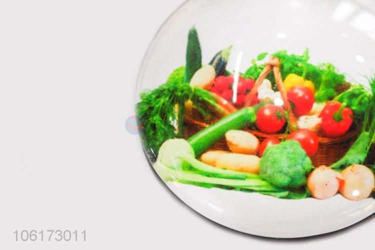 Professional manufacturer decorative vegetables picture glass fridge magnet