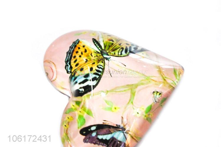 Best quality heart shape glass fridge magnet for souvenir