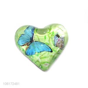 New style home decor heart shaped glass fridge magnet