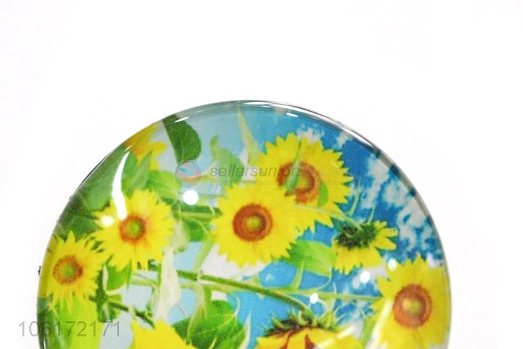 Good quality sunflower design dome glass fridge magnet