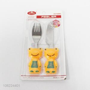 Cute cartoon 2pcs stainless steel children's knife and fork set