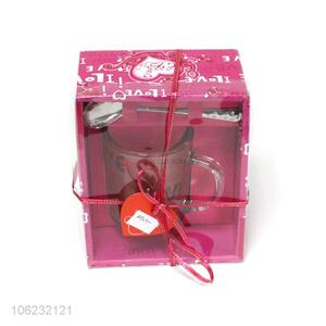 Direct Factory Sale Glass Cup and Spoon Set