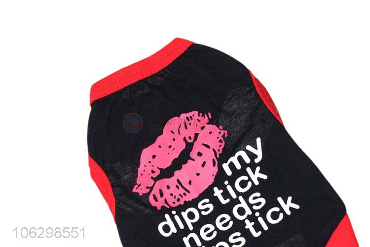 Best Sale Lip Pattern Cotton Waistcoat For Pet