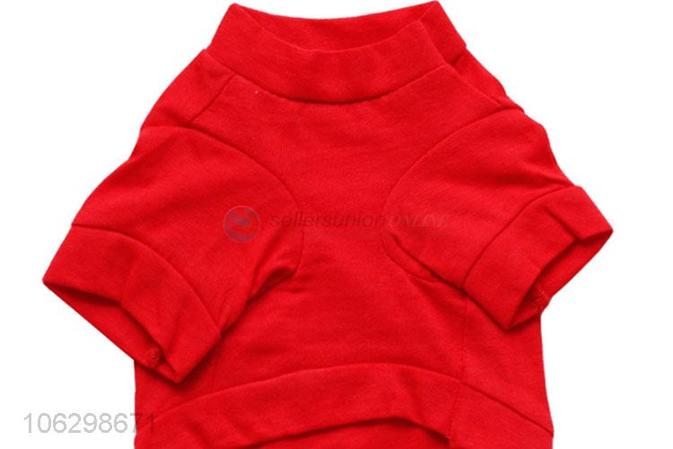 Factory Price Red Pet Clothes With Sweet Printing