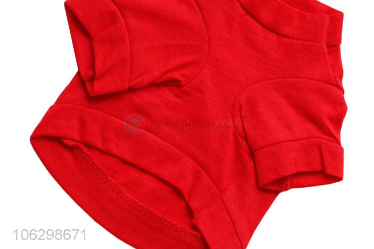 Factory Price Red Pet Clothes With Sweet Printing