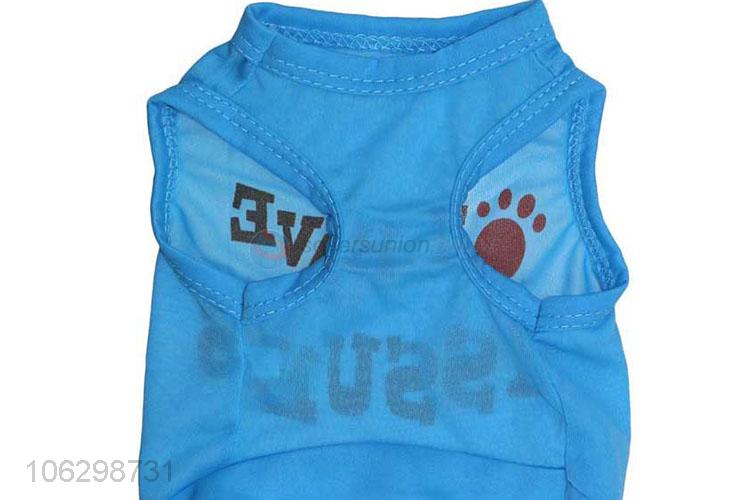 Wholesale Blue Cotton Tank Top For Pet Dog