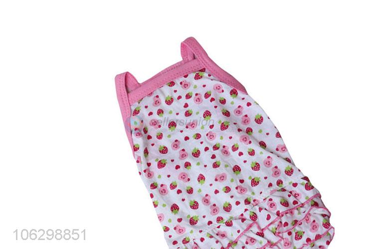 Custom Strawberry Pattern Cotton Pet Dress