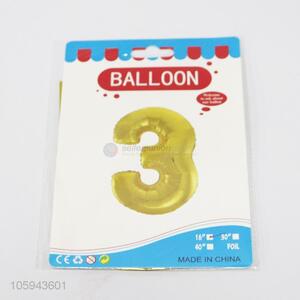 Lowest Price Yellow Digit Helium Foil Birthday Party Balloons Number 3