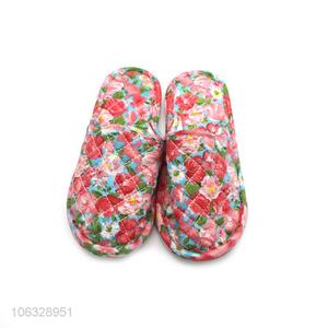 Wholesale Closed Toe Home Cotton Colth Printed Indoor Slipper