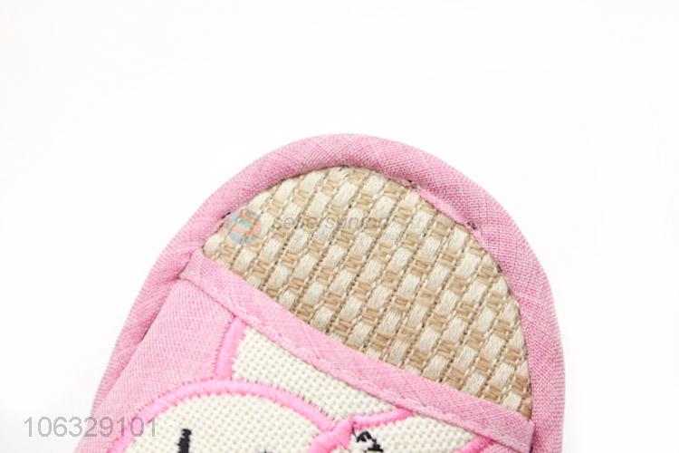 Simple Non-Slip Breathable Linen Slipper Opens Toe Slipper