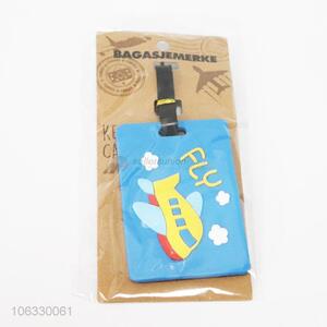 Customized cartoon plane design pvc luggage tag