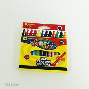 Good sale 12pcs wax crayons wax pencils for children
