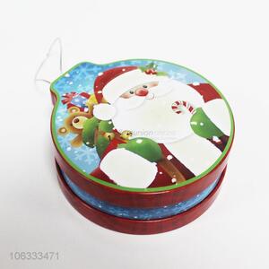 Newest good quality round tin gift box cookie can with string