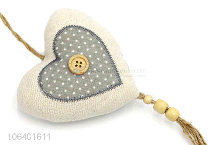 Custom Heart Shape Cotton Linen Decorative Hanging Ornament