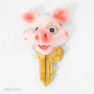 Cartoon Pig Key Shape Resin Fridge Magnet