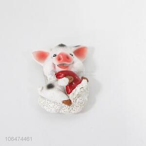 Cute Design Pig Shape Resin Fridge Magnet