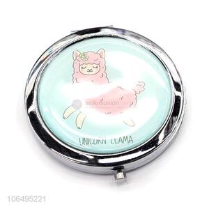 High Sales Cartoon Pattern Round Girl Travel Makeup Pocket Mirror