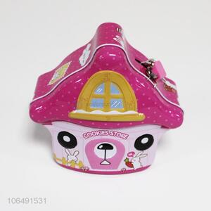 High quality cute cartoon house shaped iron money box