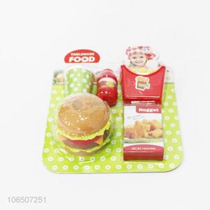 Most popular children pretend toys plastic hamburger cola fried chips set toys