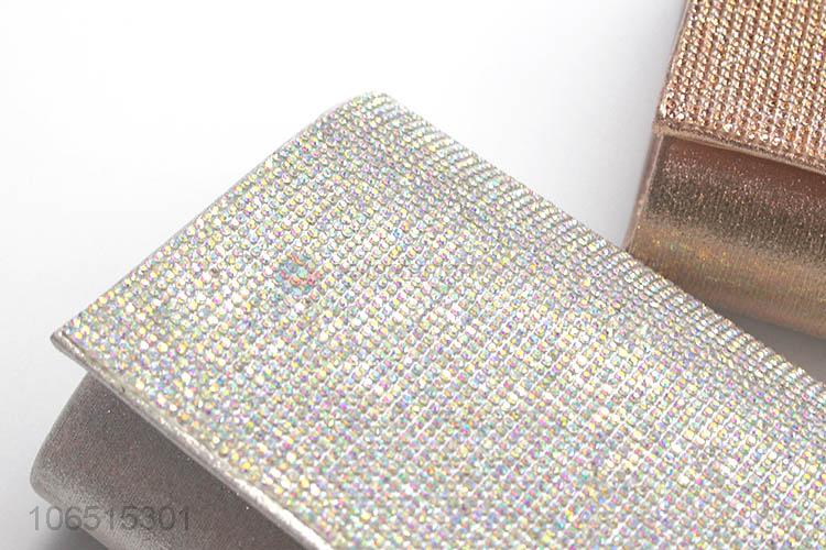 Attractive design pu leather rhinestone evening clutches bag chain shoulder bag