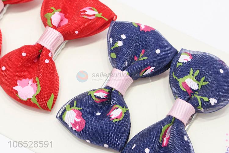 Custom Wholesale Colorful Bows Hair Clips Set For Girls