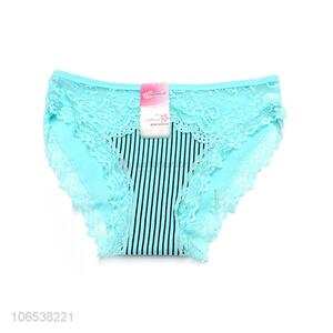Wholesale Ladies Soft Underwear Women Cotton <em>Underpants</em> With Lace Decoration
