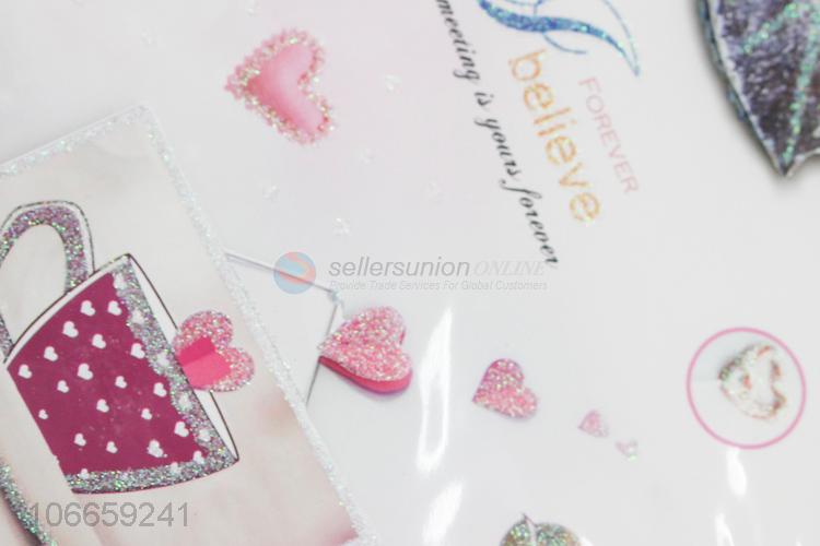 New Arrival Paper Greeting Card With Glitter Powder