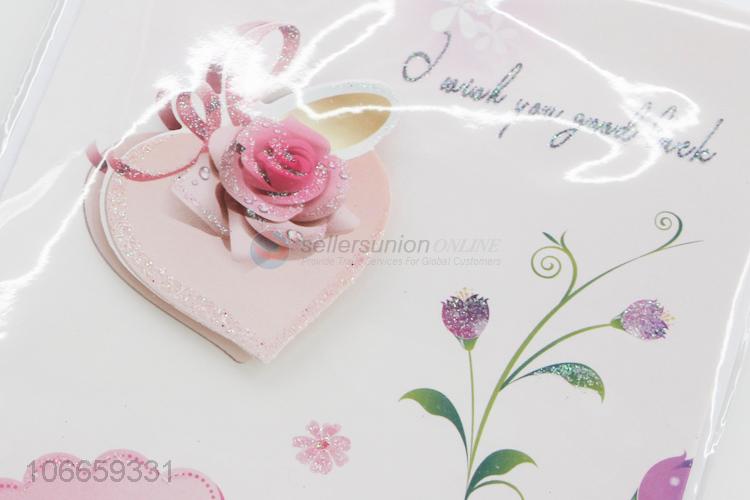 Wholesale Flower Pattern Colorful Paper Greeting Card