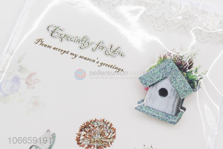 Hot Sale Paper Greeting Card With Glitter Powder