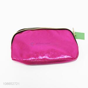 High quality women shiny pu makeup bag for travel