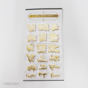 Low price self-adhesive golden letters pvc stickers