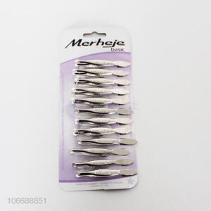 Wholesale professional 12pcs stainless steel eyebrow tweezers