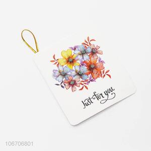 Attractive design rectangle flower printed paper greeting card