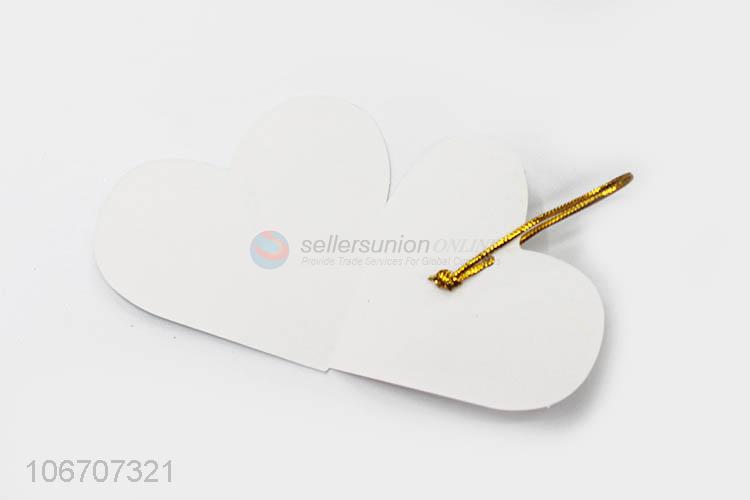 Latest design custom logo heart shape paper greeting card