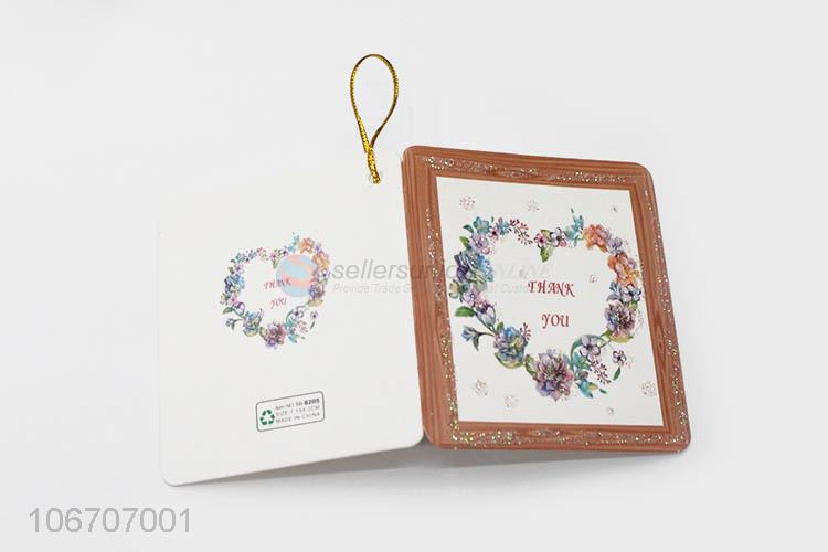 Wholesale cheap rectangle flower printed paper greeting card