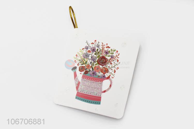 Dependable factory rectangle flower printed paper greeting card