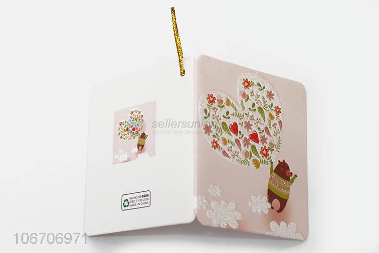 China supplier rectangle flower printed paper greeting card