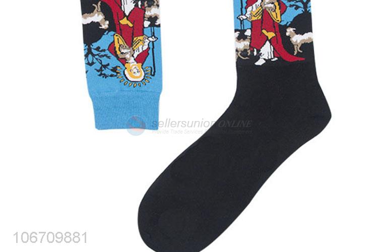 Wholesale Custom Men Mid-Calf Length Knitting Breathable Socks