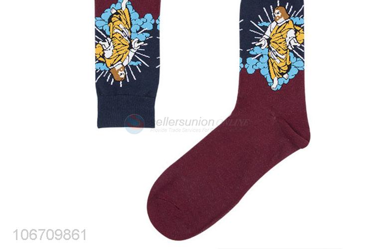 Wholesale Fashion Colorful Socks Men'S Mid-Calf Happy Socks