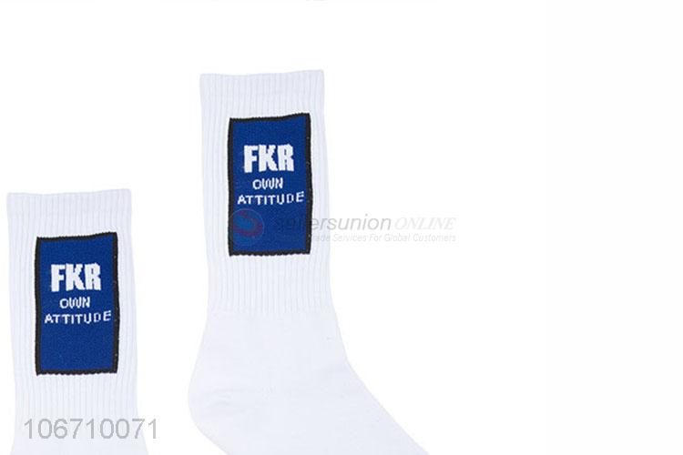 Wholesale Fashion Design Mid-Calf Happy Mens Cotton Socks