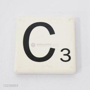 New selling promotion ceramic fridge magnet C letters with number 3