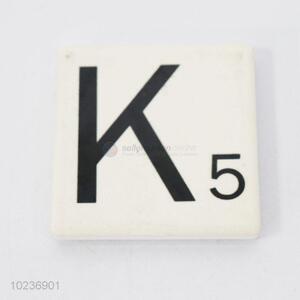 Premium quality ceramic fridge magnet K letters with number 5